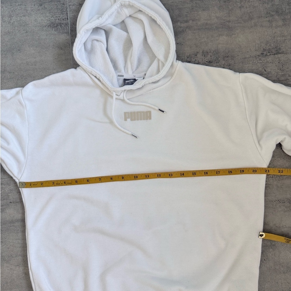 Puma Womens White Logo Hoodie Sweatshirt Casual Comfort Size XS - Picture 12 of 13